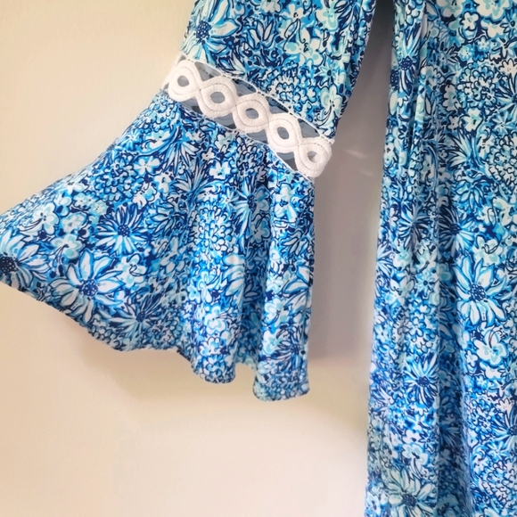 Lilly Pulitzer Embellished Tunic Floral Blouse, Size M - Picture 7 of 8